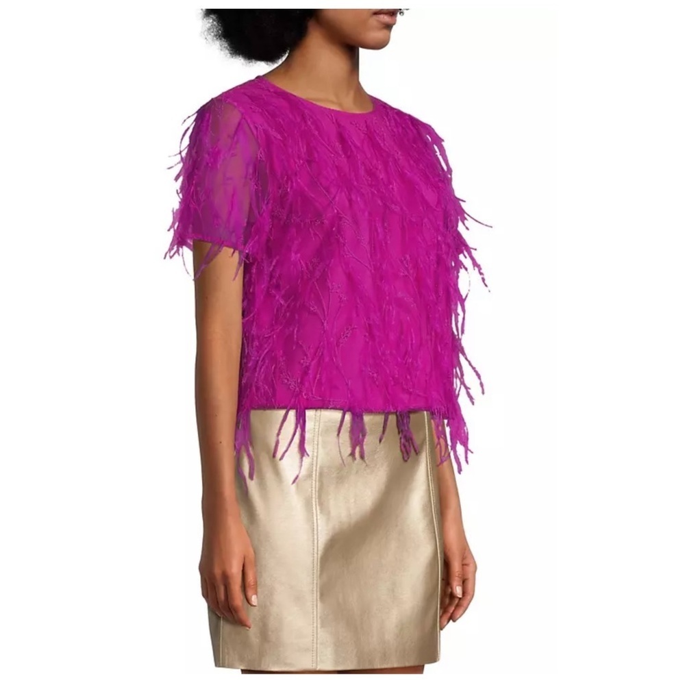 Milly | Rava Feather Tee Fuchsia Pink | S - Picture 2 of 10